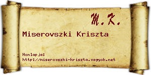 Miserovszki Kriszta névjegykártya